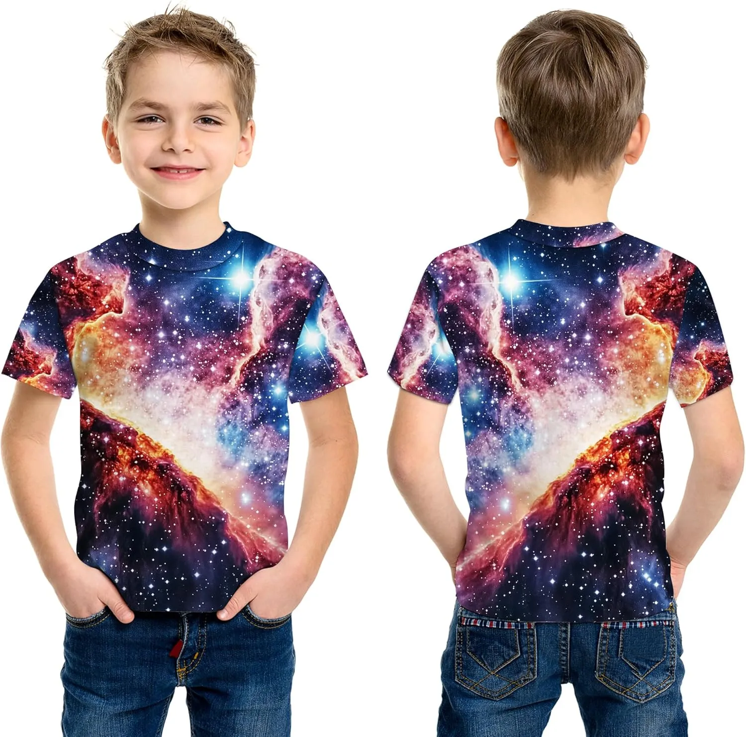 3D Graphic T Shirts for Boys Girls Kids, Casual Crewneck Short Sleeve Tops Tees for Teens 6-16 Years