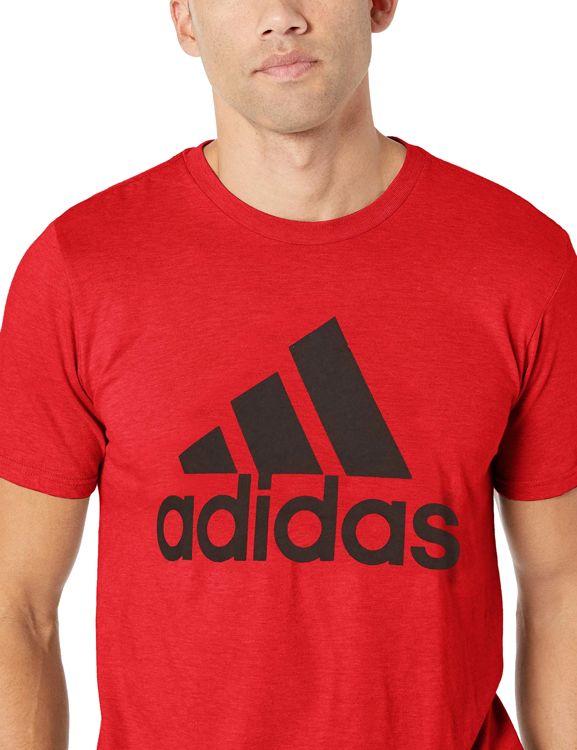 adidas Men's Badge of Sport Graphic Tee, Scarlet/Black
