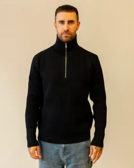 Andersen-Andersen Navy Half-Zip Navy Blue