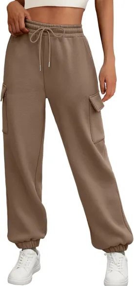 AUTOMET Womens Sweatpants Cargo Fleece Lined Baggy Athletic Jogger with Pockets 2025 Casual Trendy Pants Fall Outfits
