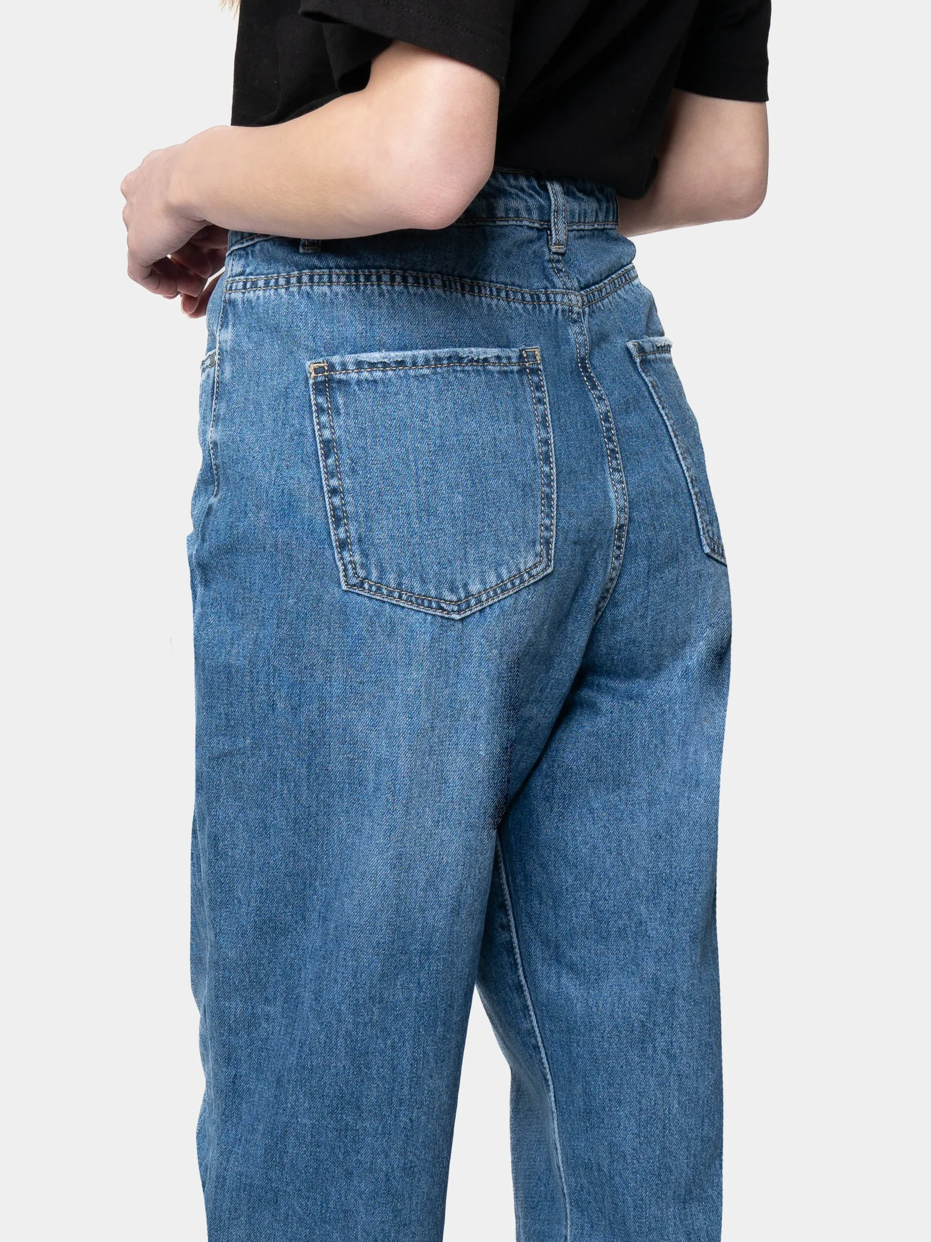 BARCELONA - Beige Marabou Feather Jeans