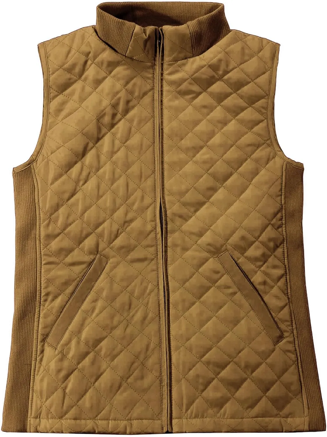 Bienzoe Women Quilted Casual Vest: Lightweight Packable Sleeveless Jacket