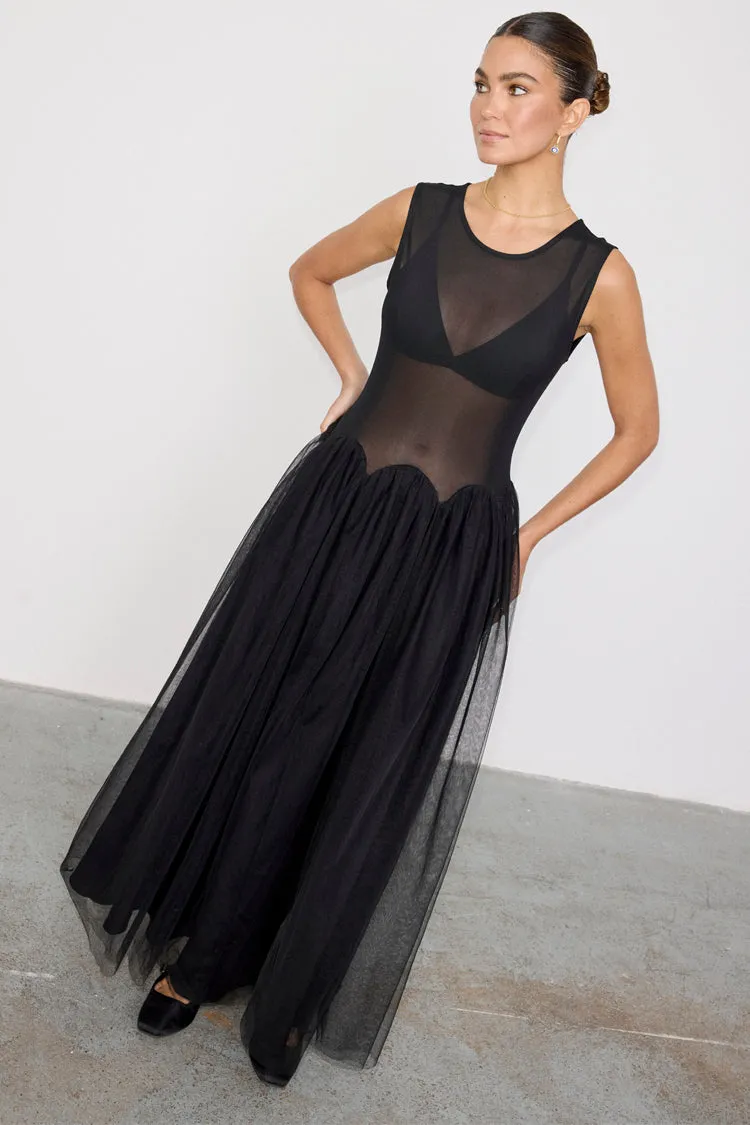 Black Mesh Monika Dress