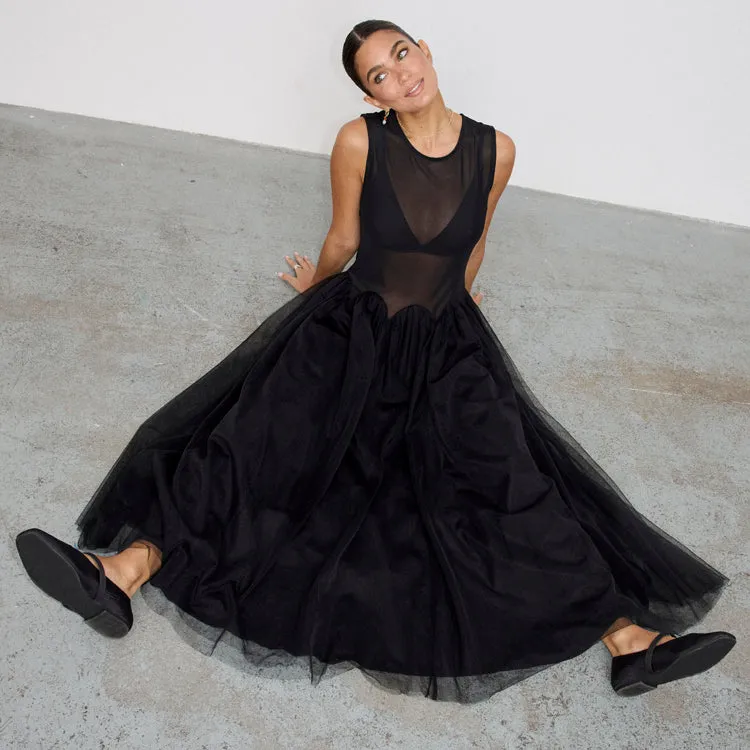 Black Mesh Monika Dress