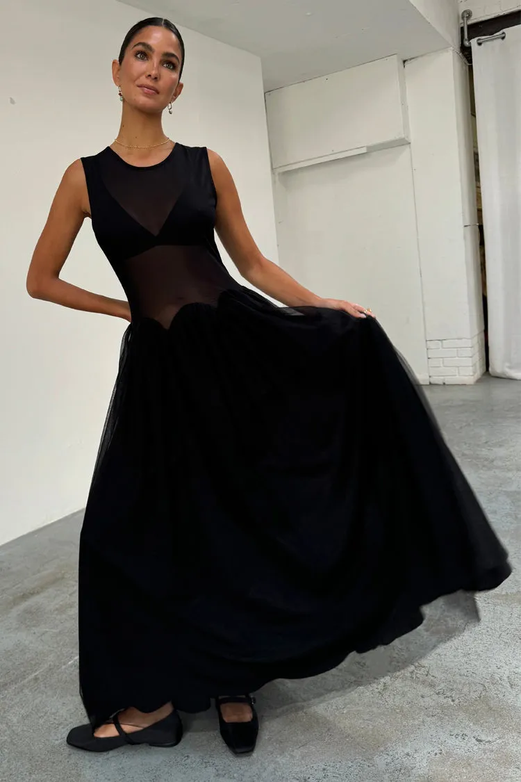 Black Mesh Monika Dress