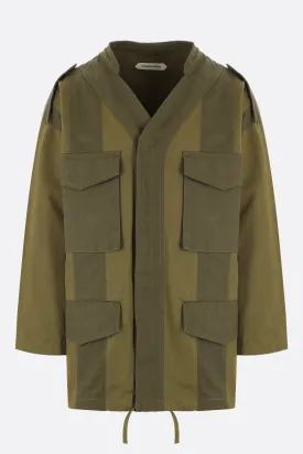 canvas oversize jacket with braided yoke