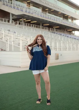 Cowboy Embroidered Top