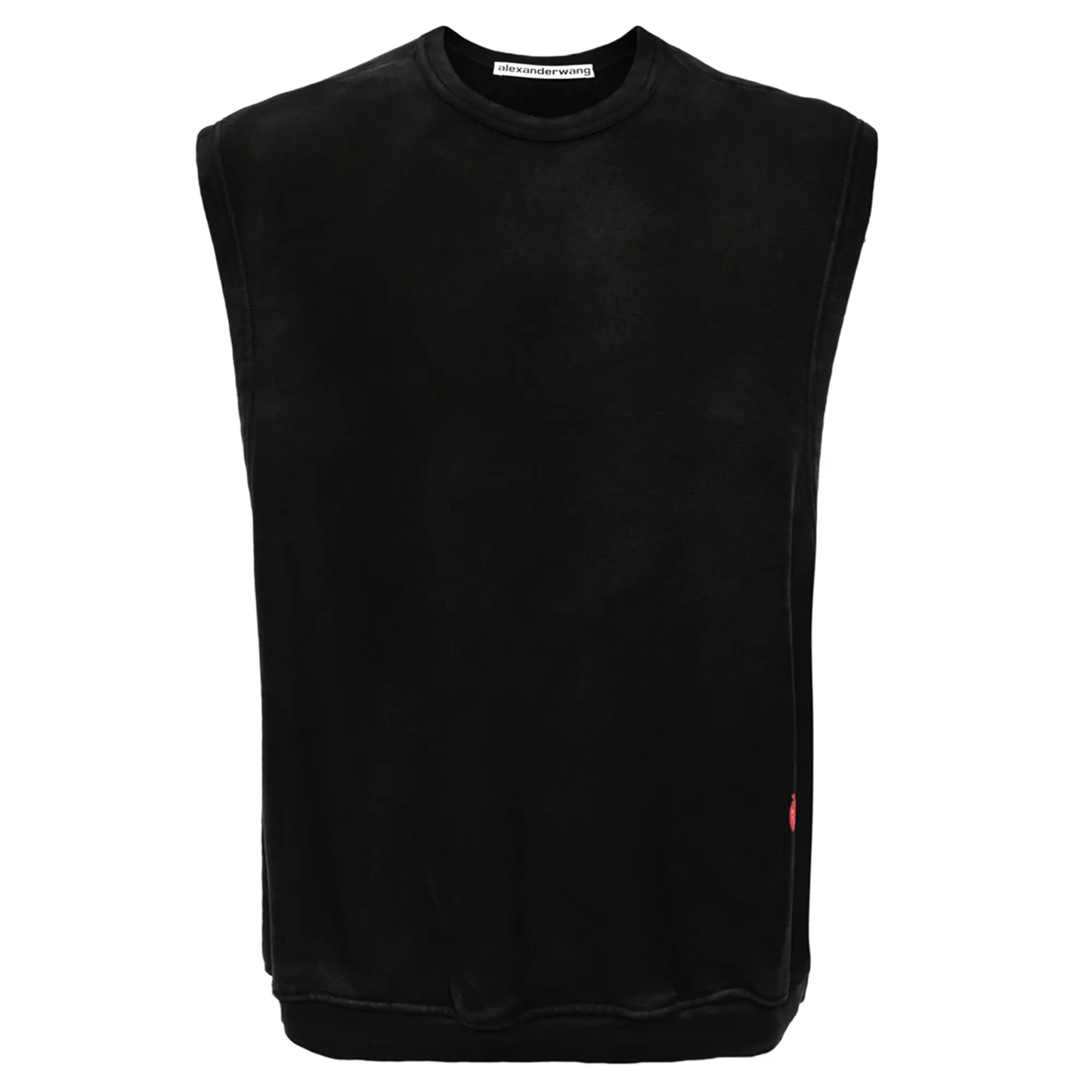 Crew Neck Vest With Pigment Wash