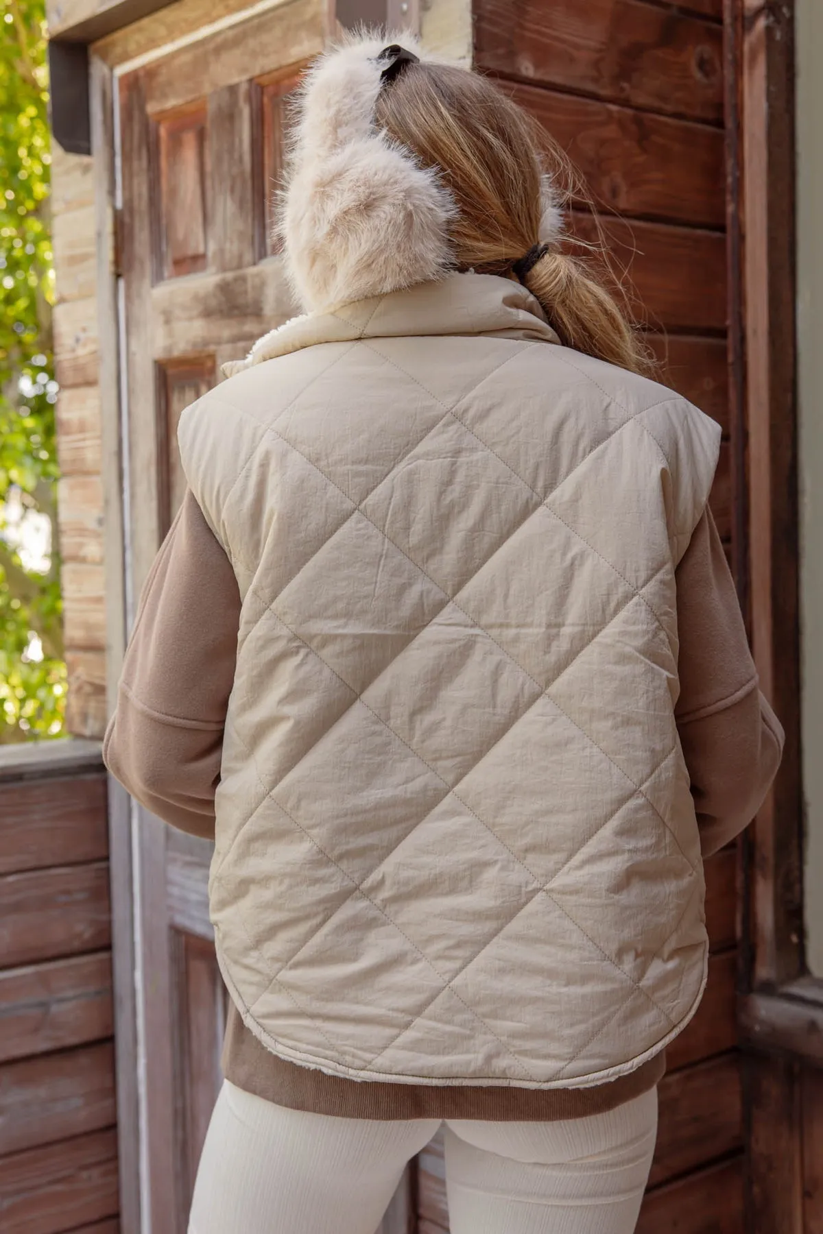 Dennis Zip Up High Collar Sleeveless Quilted Vest