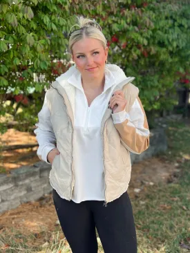 Dennis Zip Up High Collar Sleeveless Quilted Vest
