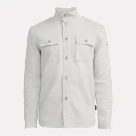 Edwin Wind Proof Knitted Shirt Jacket / Light Grey Melange