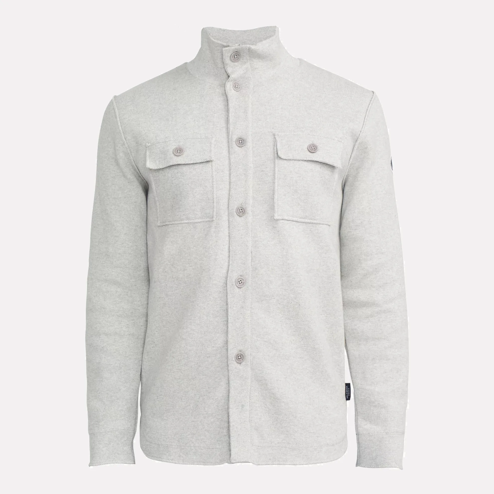 Edwin Wind Proof Knitted Shirt Jacket / Light Grey Melange