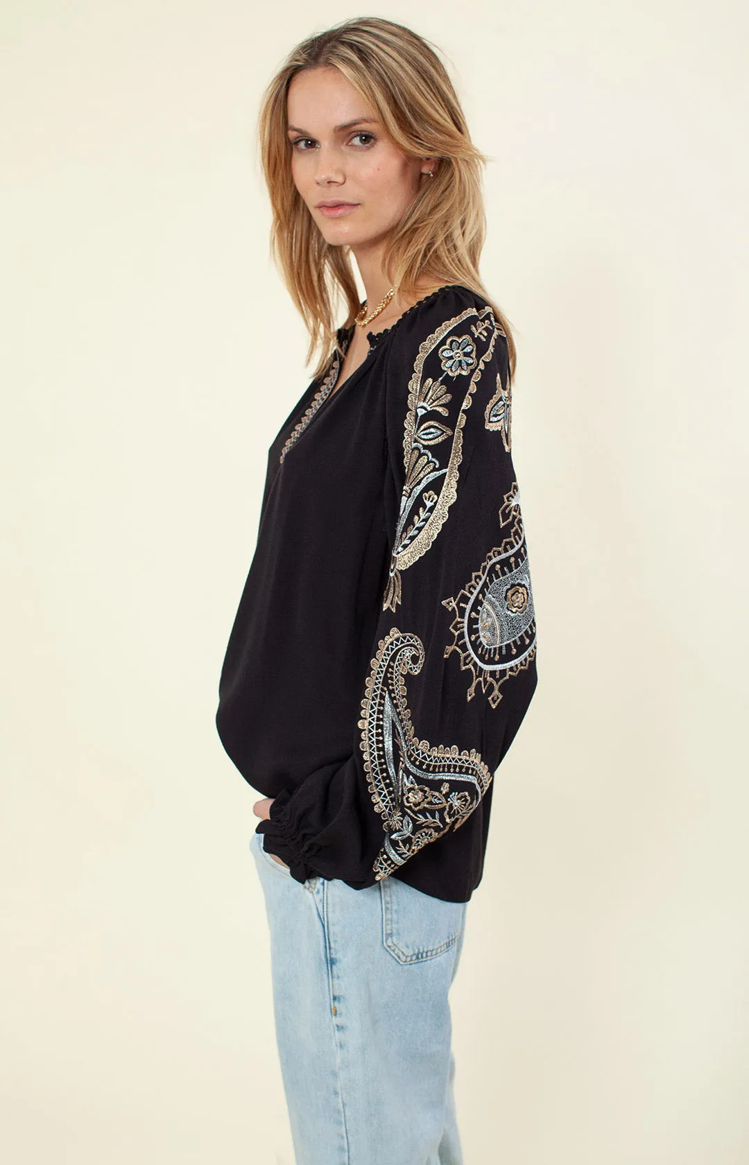 Elisa Embroidered Top