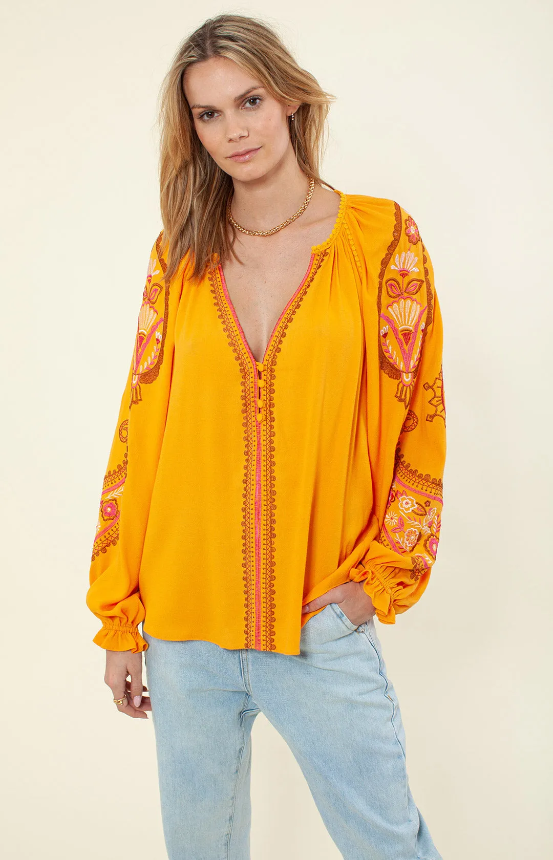 Elisa Embroidered Top