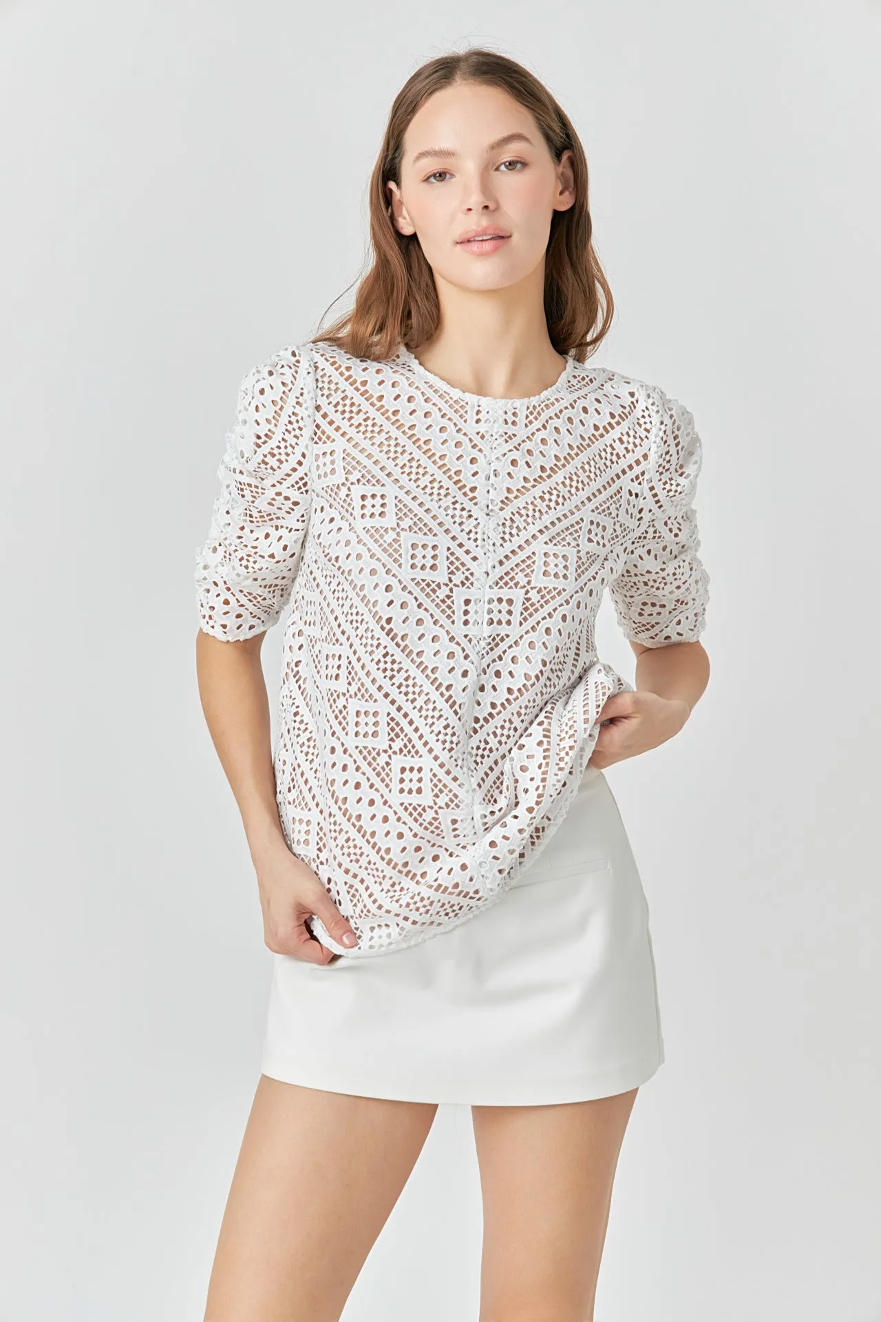 Embroidered Lace Top