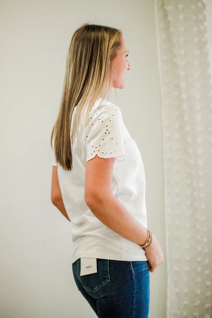 Embroidered Sleeve Tee