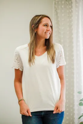 Embroidered Sleeve Tee