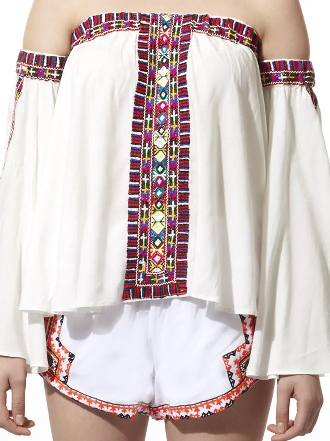 Embroidered Top & Shorts