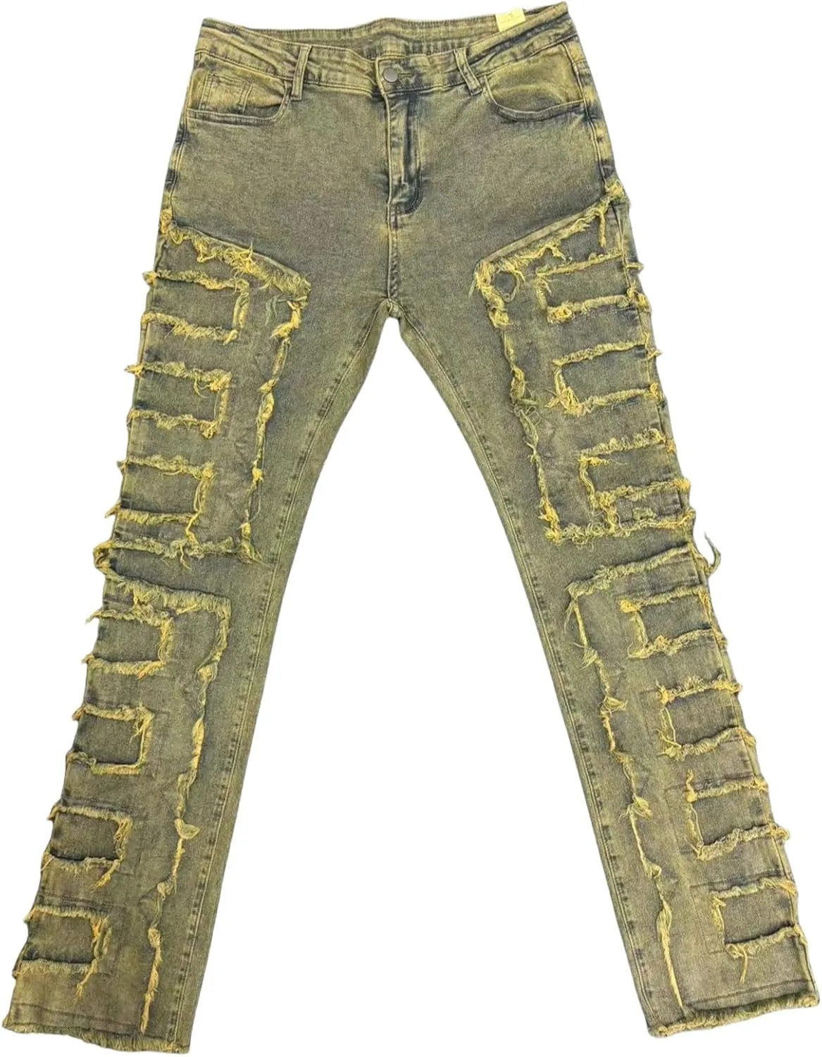 FantasyGears Mens Stacked Ripped Jeans Y2k Distressed Denim Pants Skinny Slim Fit Stretch Biker Jeans