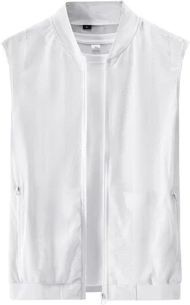 Flygo Men's Summer Casual Lightweight Breathable Mesh Cycling Travel Zip Vest