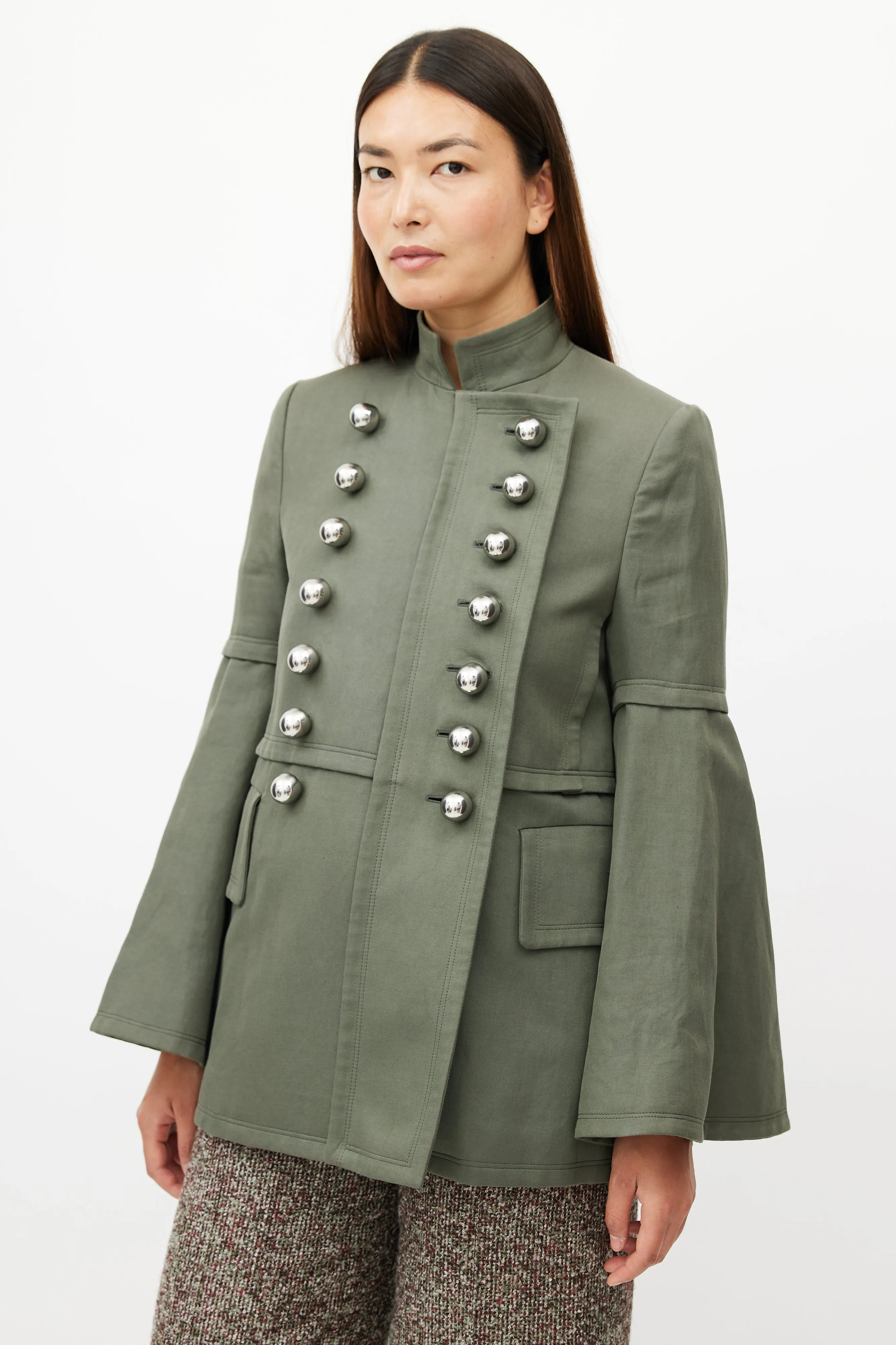 Green & Silver Military Jacket