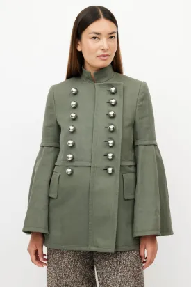 Green & Silver Military Jacket