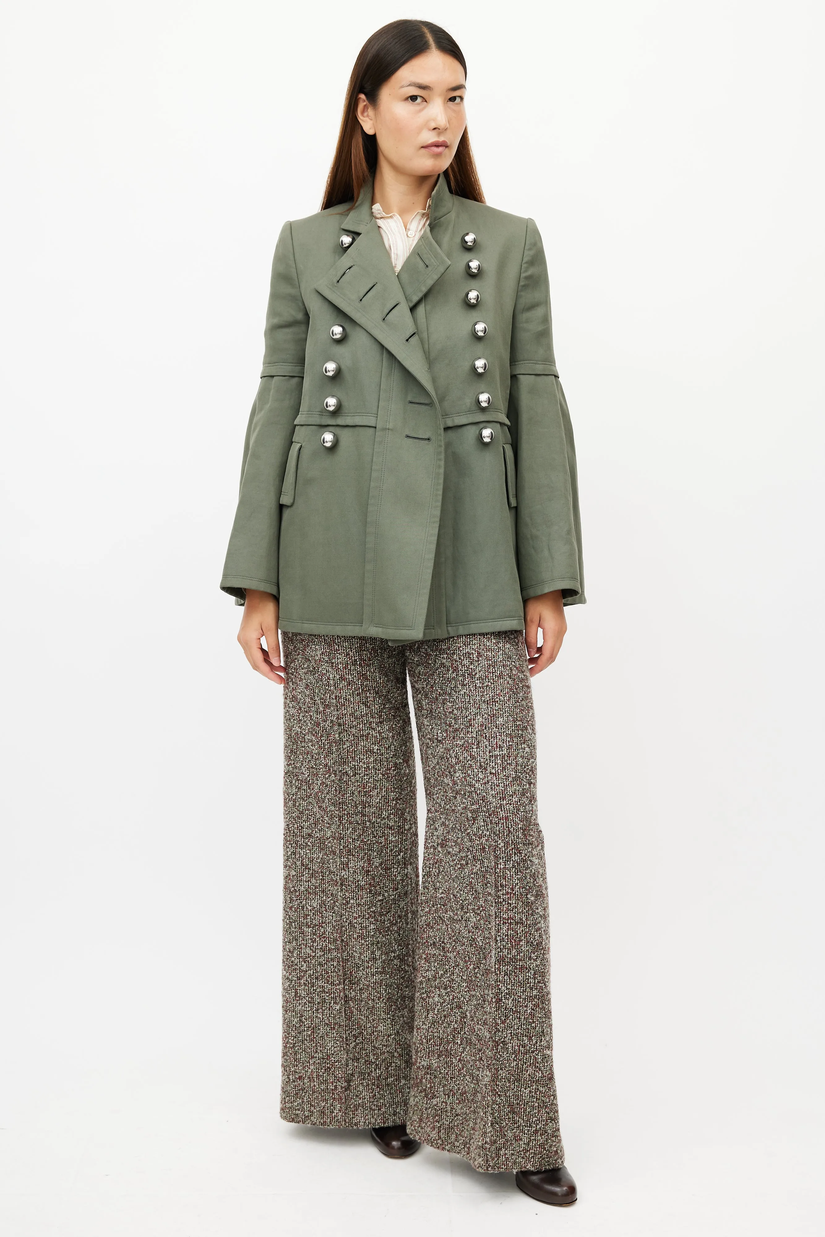 Green & Silver Military Jacket