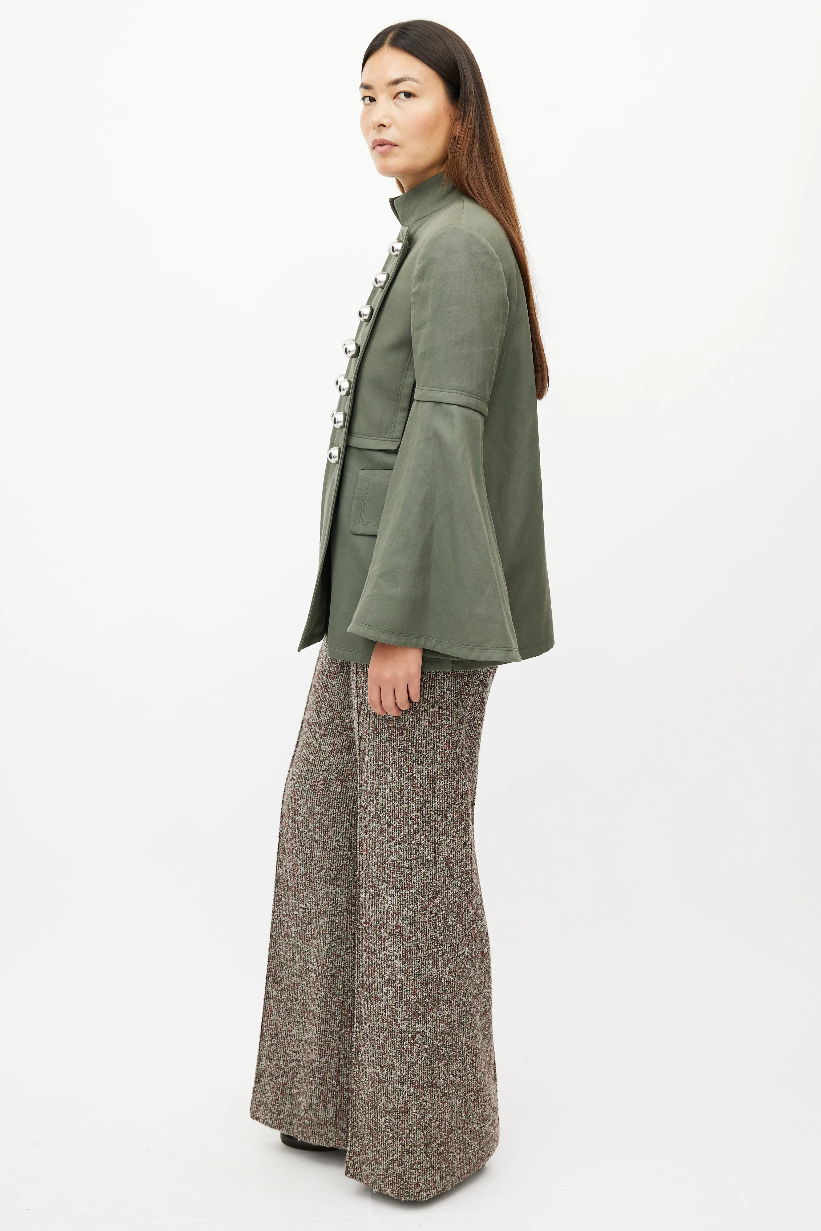 Green & Silver Military Jacket