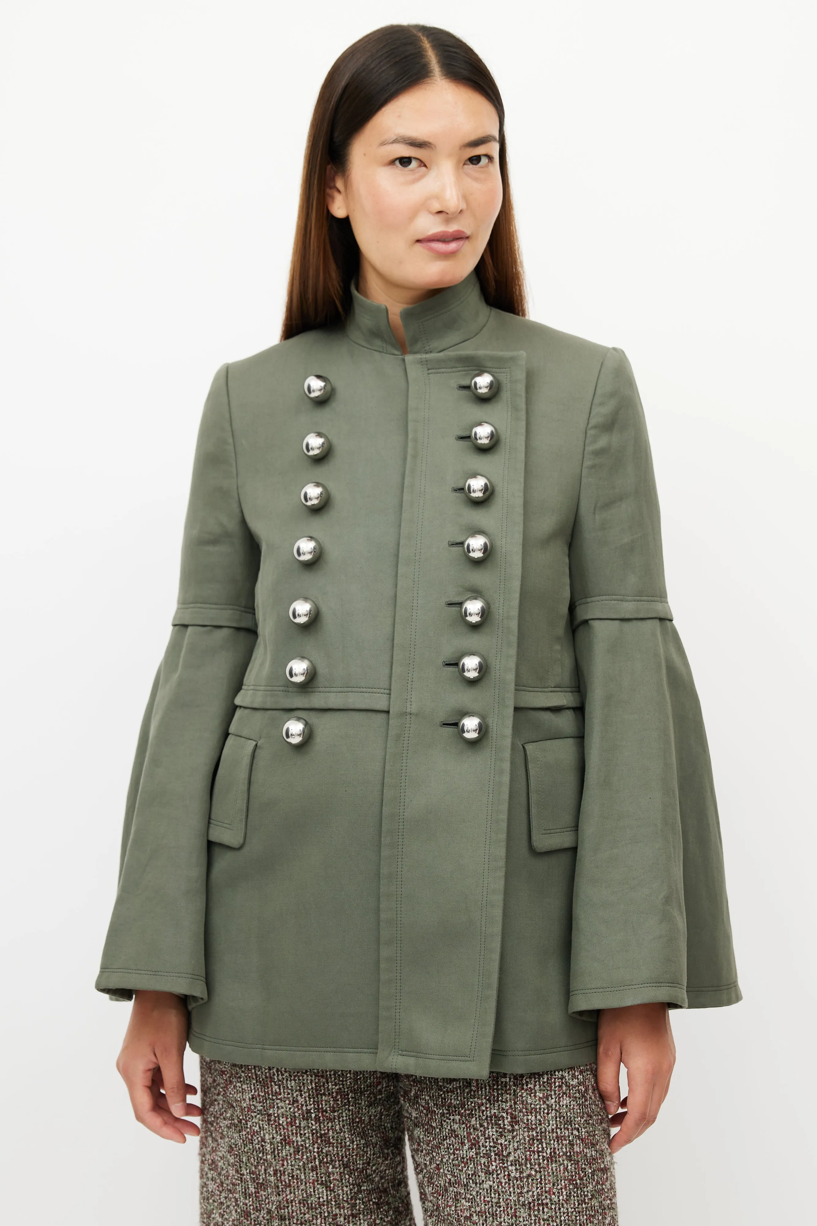 Green & Silver Military Jacket