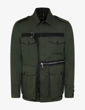 Green D-ring Strap Military Jacket