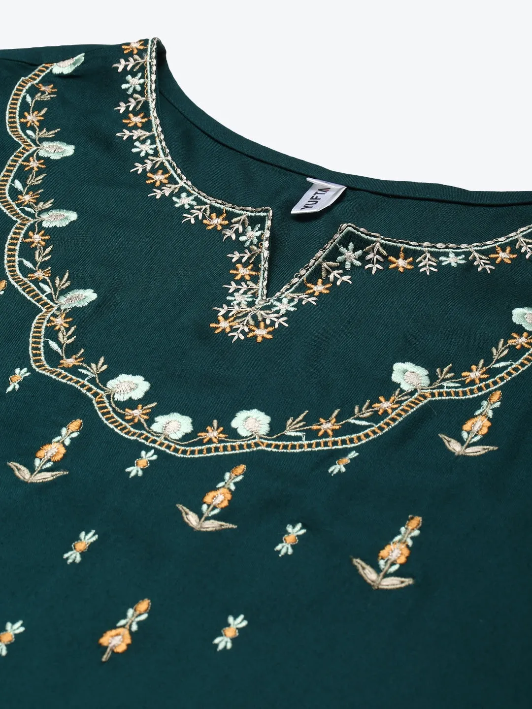 Green Embroidered Top