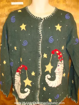 Horrible Scary Moon Faces Christmas Sweater