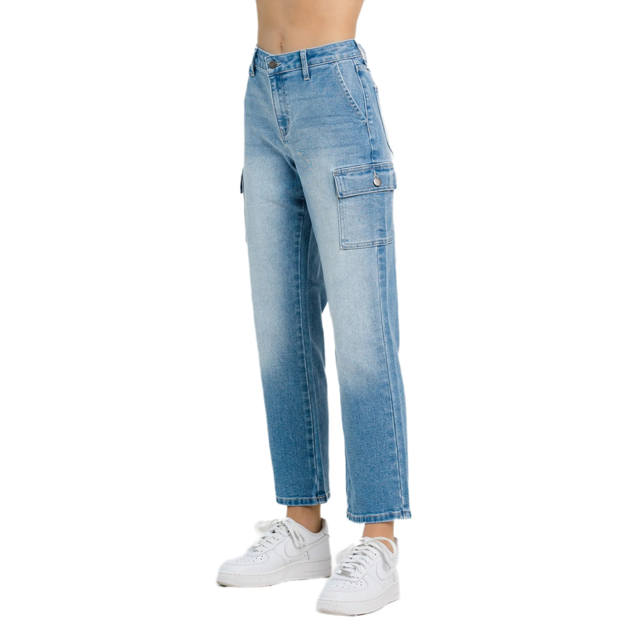 Jelly Jeans Straight Jeans with Cargo Pockets Blue Wash Size 1, 3, 5, 7, 9, 11, 13