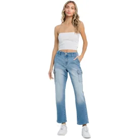Jelly Jeans Straight Jeans with Cargo Pockets Blue Wash Size 1, 3, 5, 7, 9, 11, 13