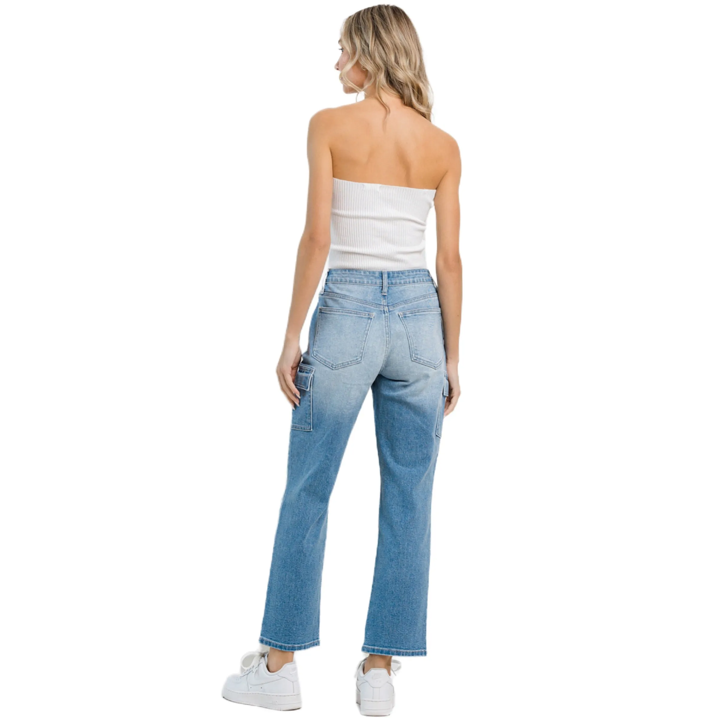 Jelly Jeans Straight Jeans with Cargo Pockets Blue Wash Size 1, 3, 5, 7, 9, 11, 13