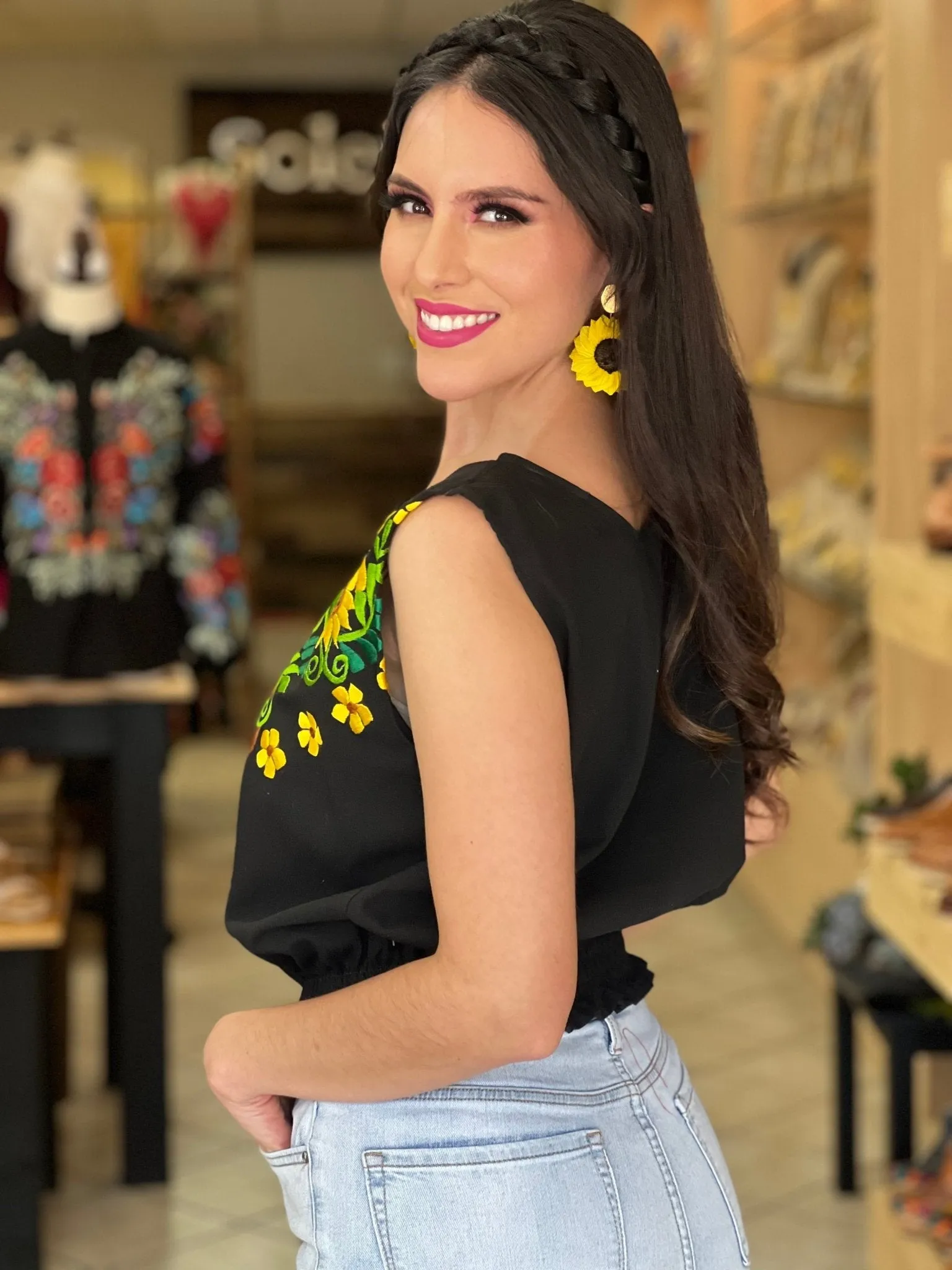 Jimena Girasoles Crop Top