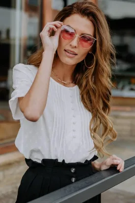 Kallen Embroidered Polka Dot Blouse