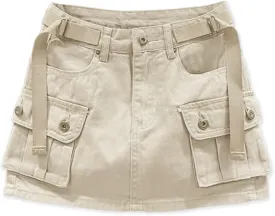 Kinghua Womens Mini Cargo Skirt Low Waist Y2k Short Denim Jean Skirt