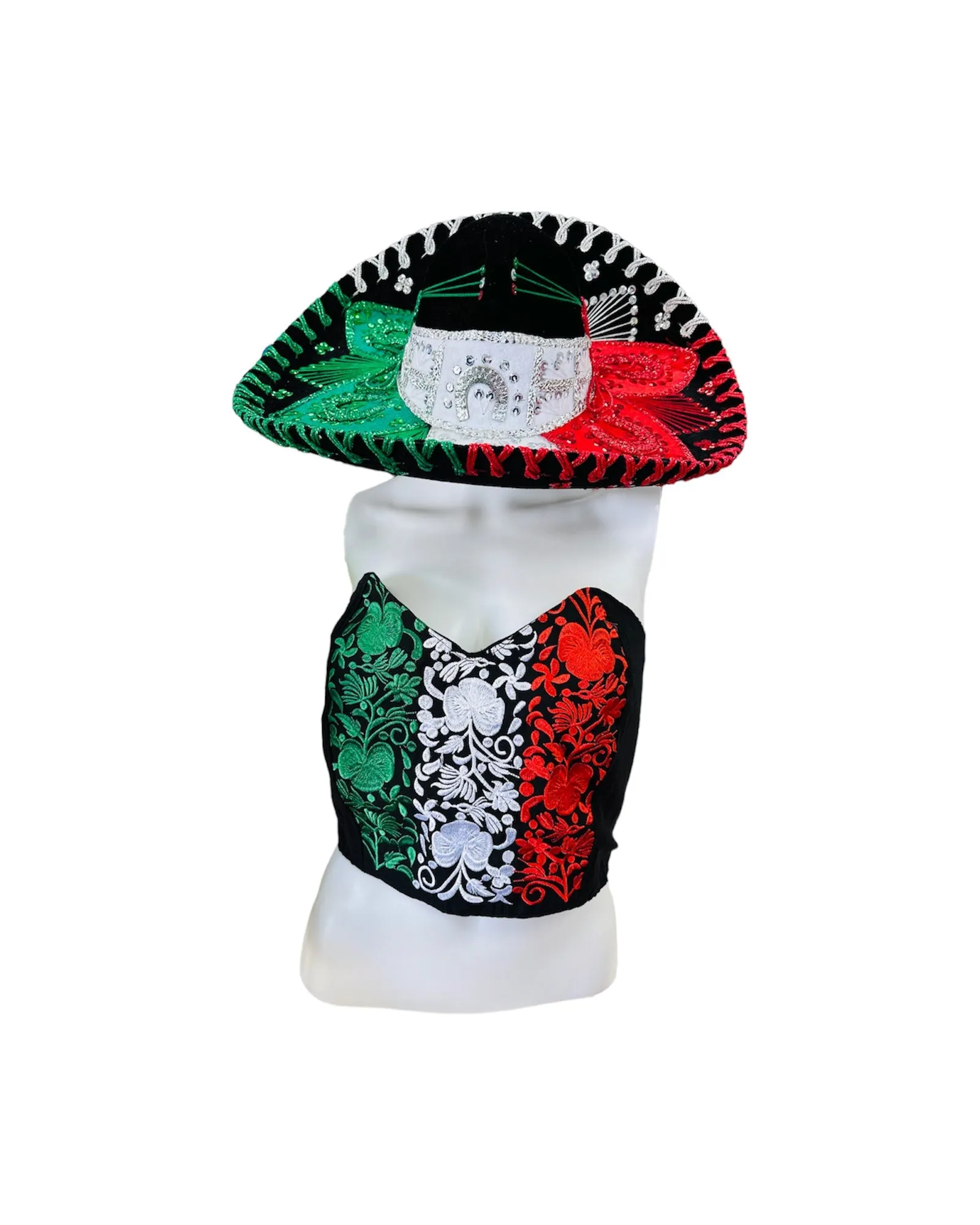 Mexican Tricolor Corset Top