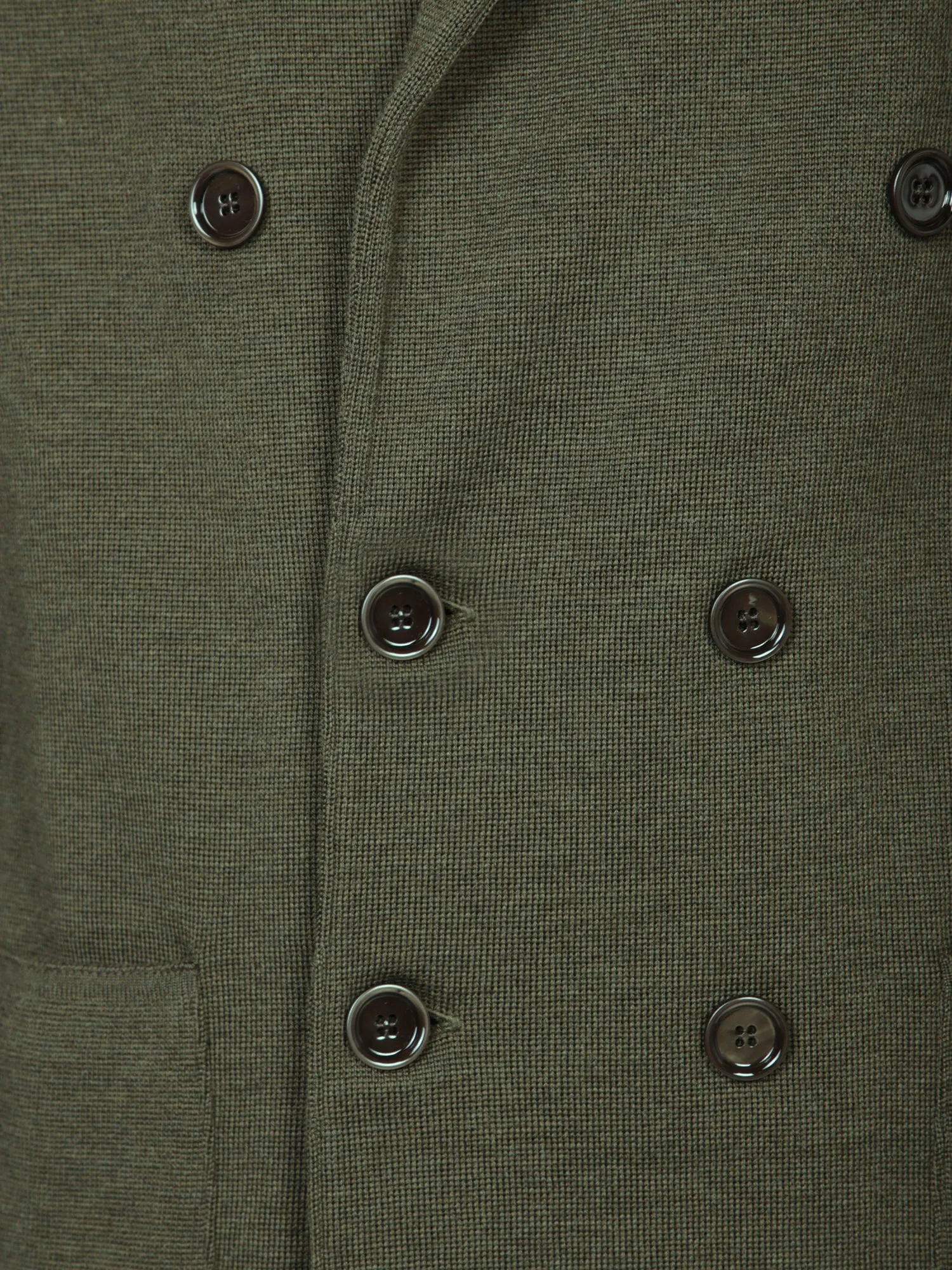Military Green Wool Cardigan Jacket