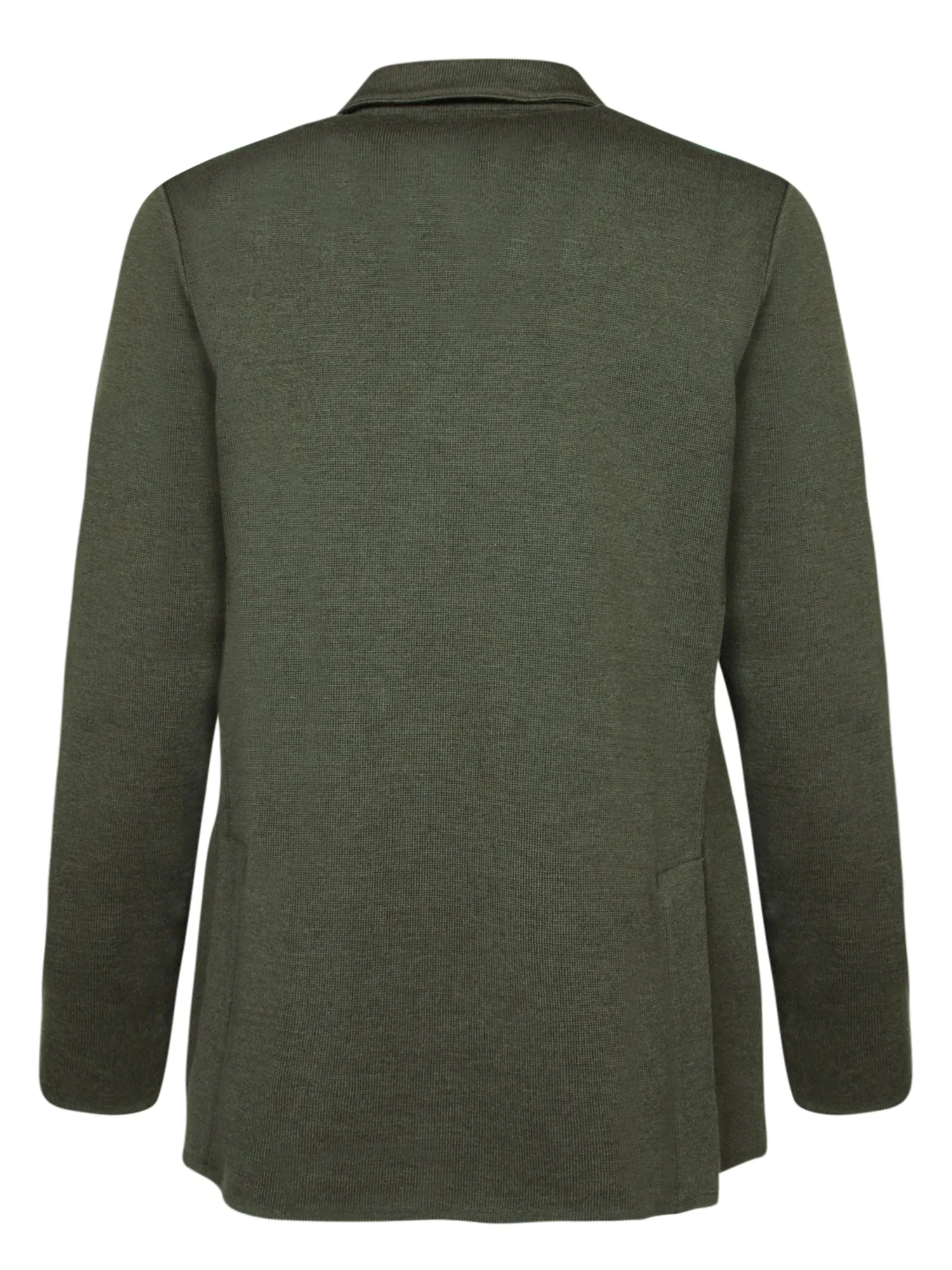 Military Green Wool Cardigan Jacket