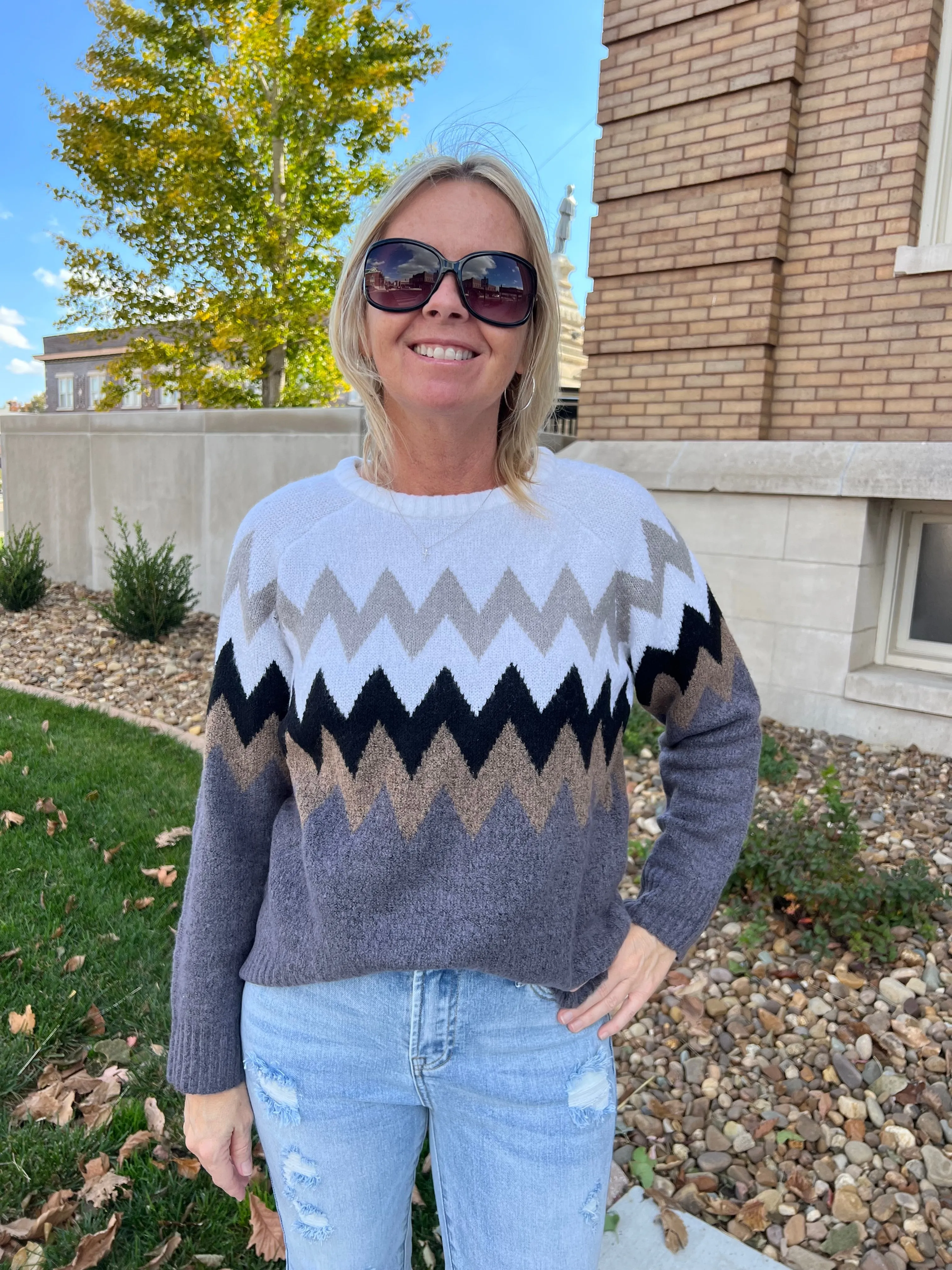 Mixed Signals Sweater - Ivory Multi