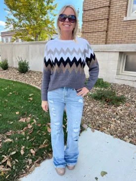 Mixed Signals Sweater - Ivory Multi
