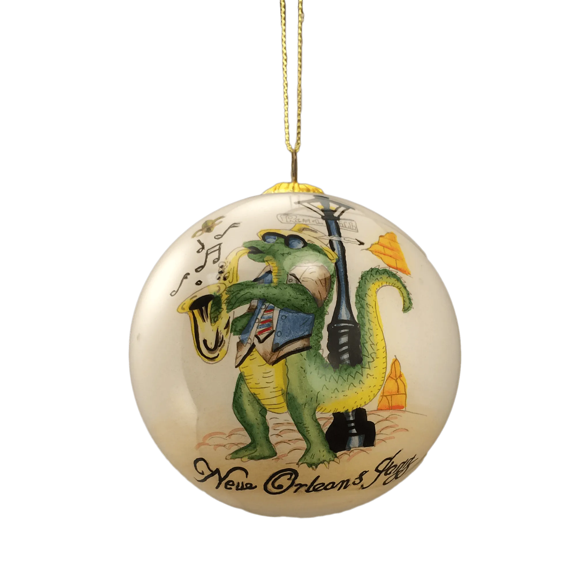 New Orleans Jazz Alligator Ball Ornament