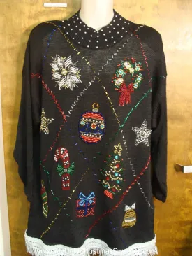 Ornate 80s Bling Tacky Xmas Sweater