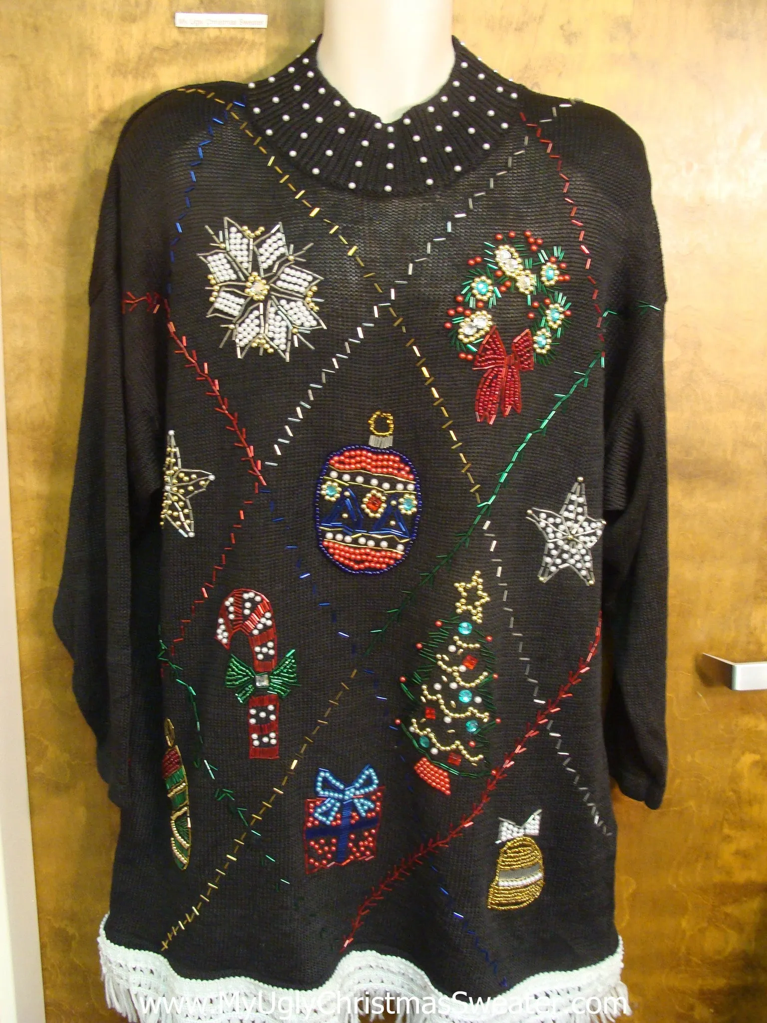Ornate 80s Bling Tacky Xmas Sweater