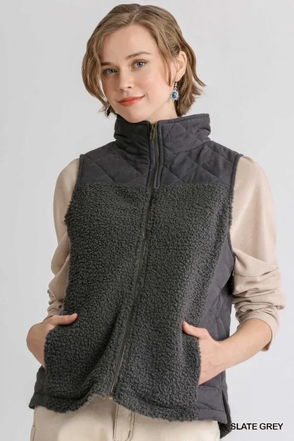 Quilted Vest - grey