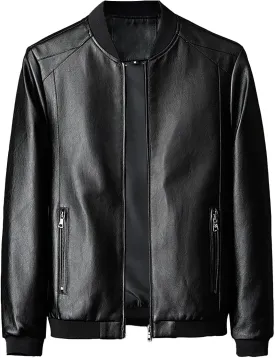 Real Leather Jacket Men Collar Winter Autumn Men Club Coat Long Jacket Stand Men's Coats Jackets Vintage Jacket Men