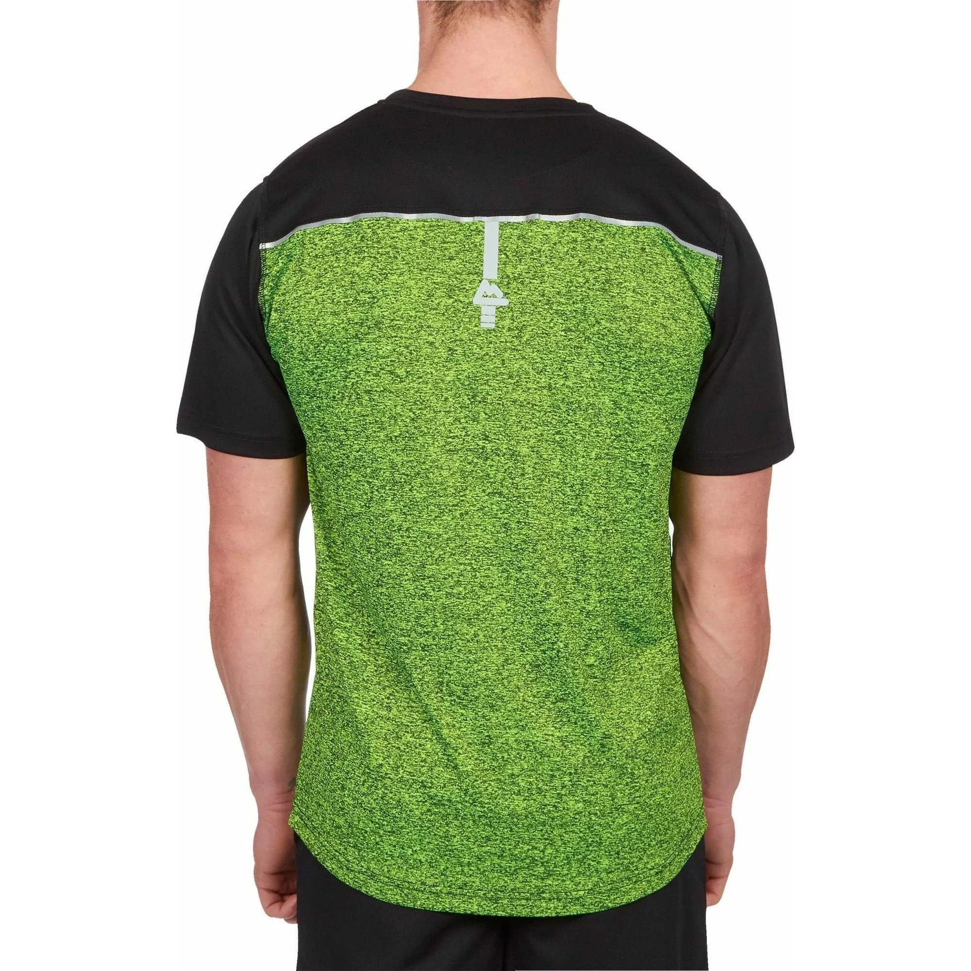Red Tag Activewear Reflective Short Sleeve Mens Running Top - Black