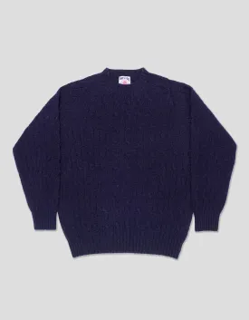 SHAGGY DOG CABLE SWEATER NAVY - CLASSIC FIT
